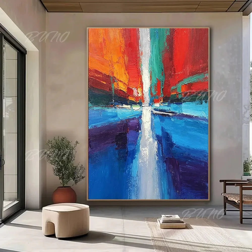 Vibrant Urban Impasto Art