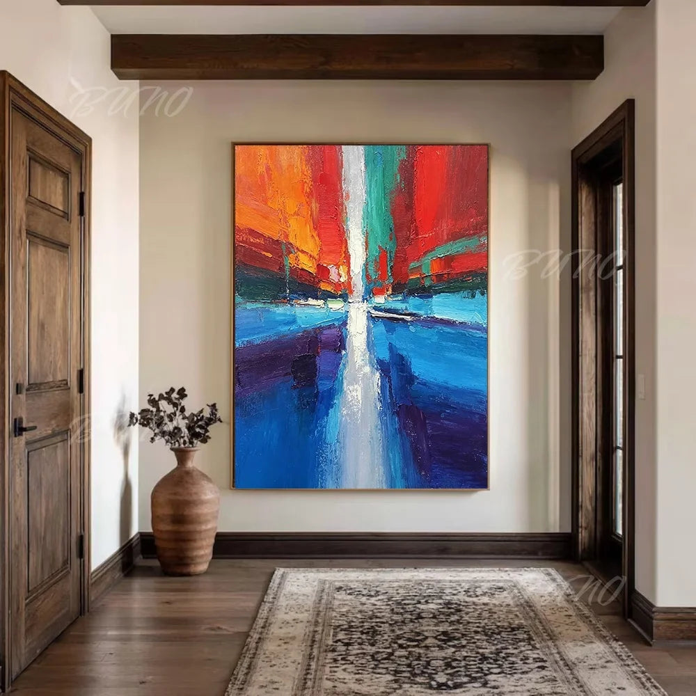 Vibrant Urban Impasto Art