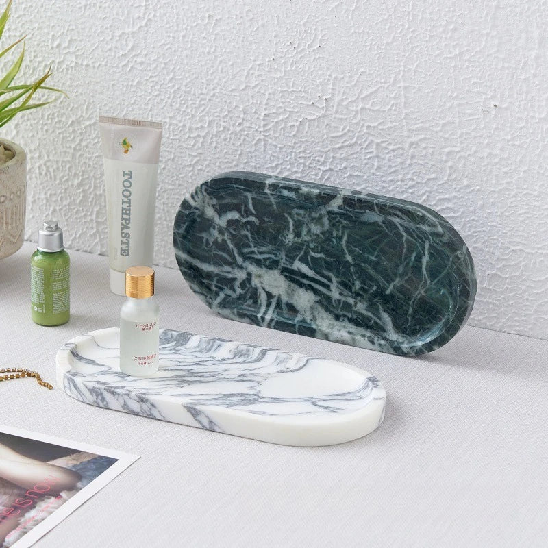 Marble Oval Vanity Tray