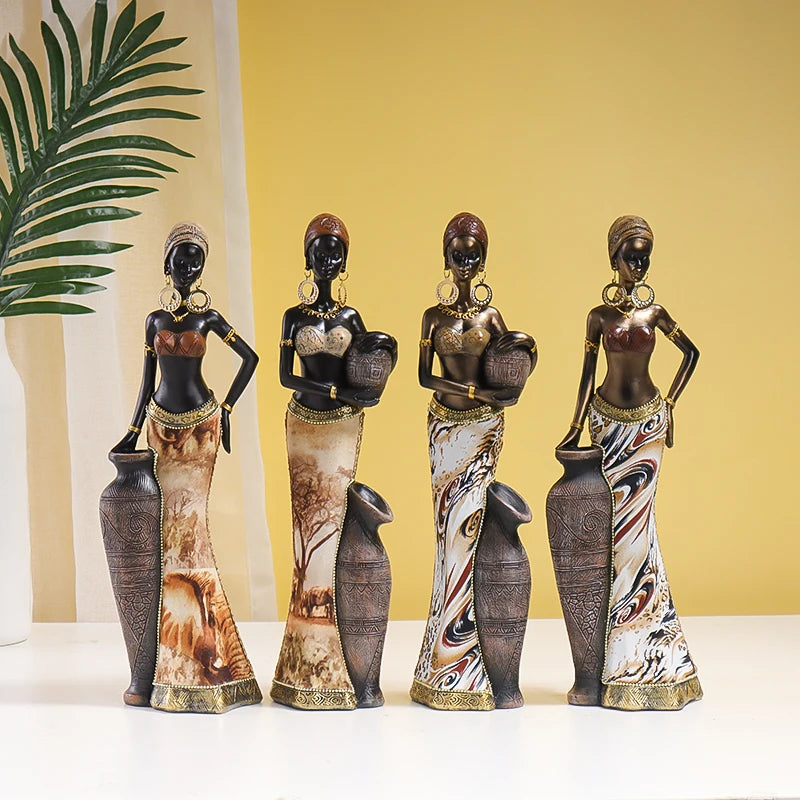 Retro African Style Resin Craft Figurines