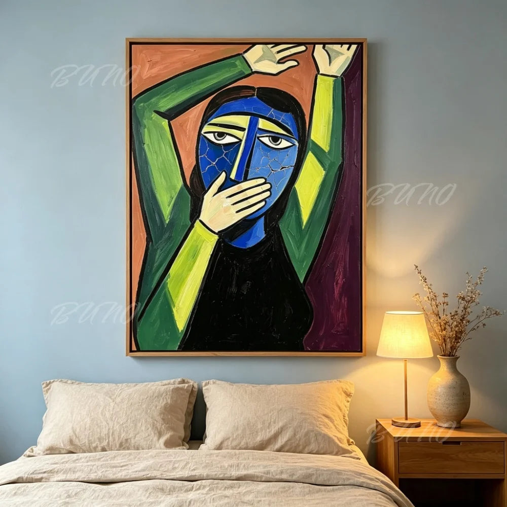 Cubist Face Portrait Art