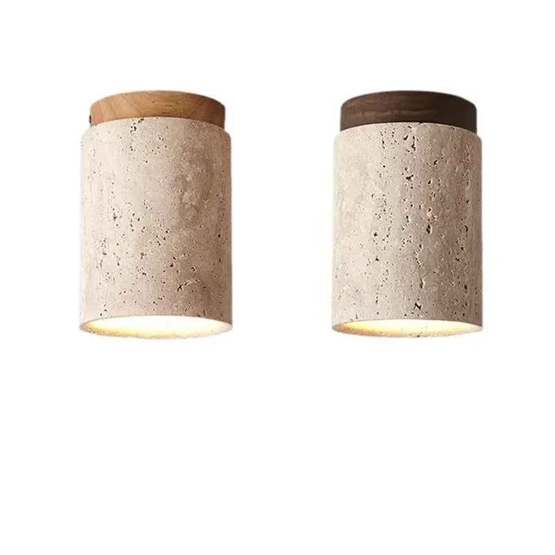 Wabi-Sabi Travertine Ceiling Lamp