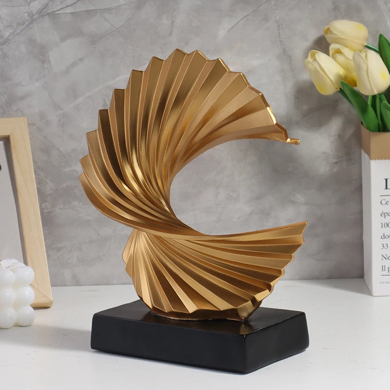 Golden Wave Sculpture