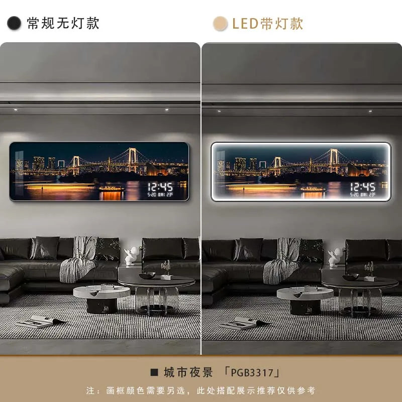 Night Skyline Clock Art