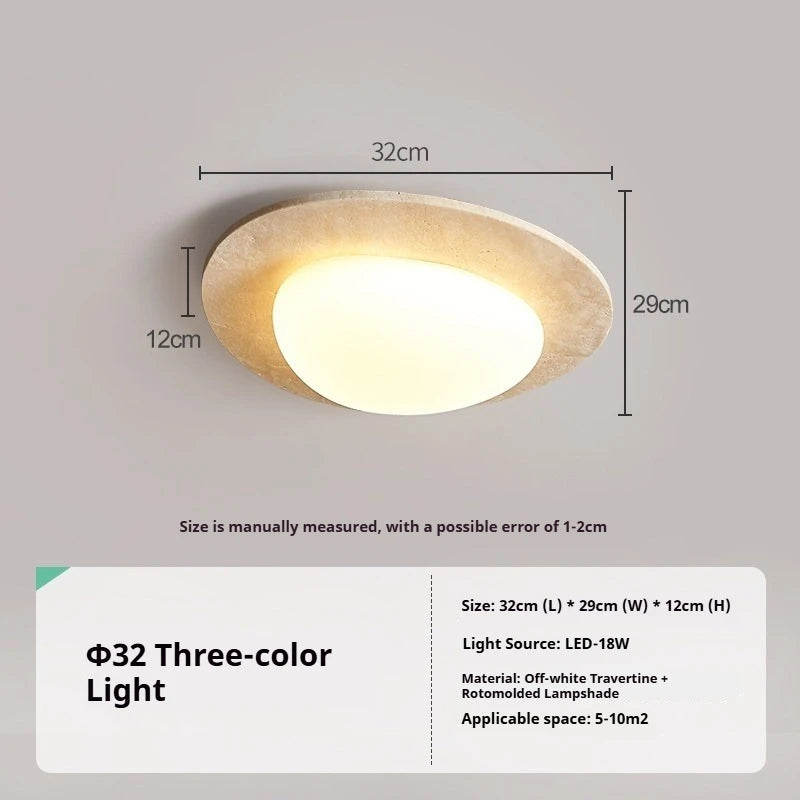 Wabi Sabi Yellow Travertine Ceiling Light