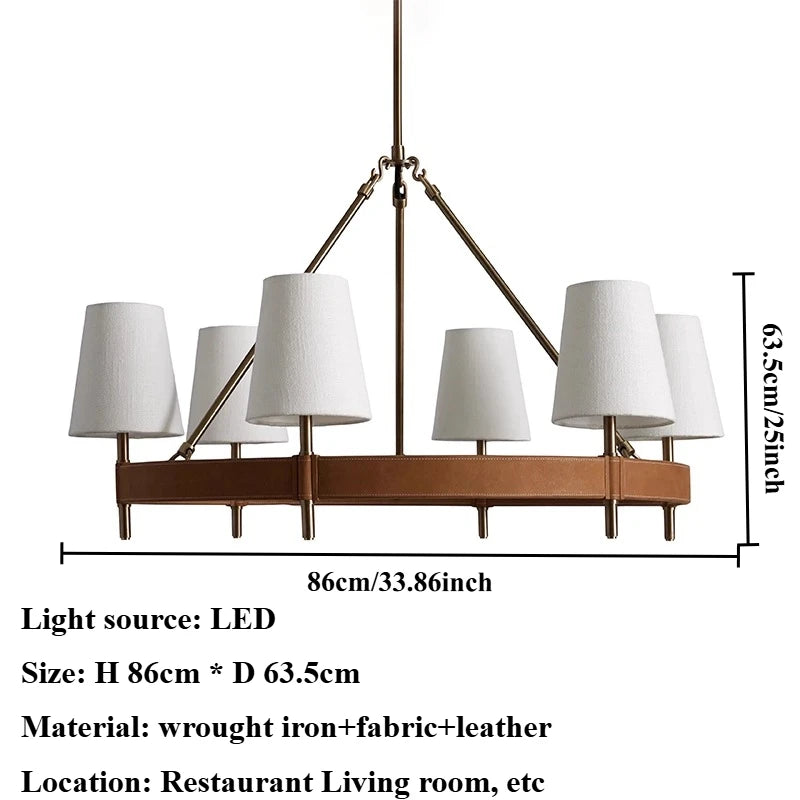 Designer Leather Circular Pendant Light
