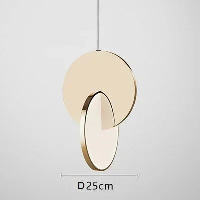 Minimalist Gold Silver Geometric LED Pendant