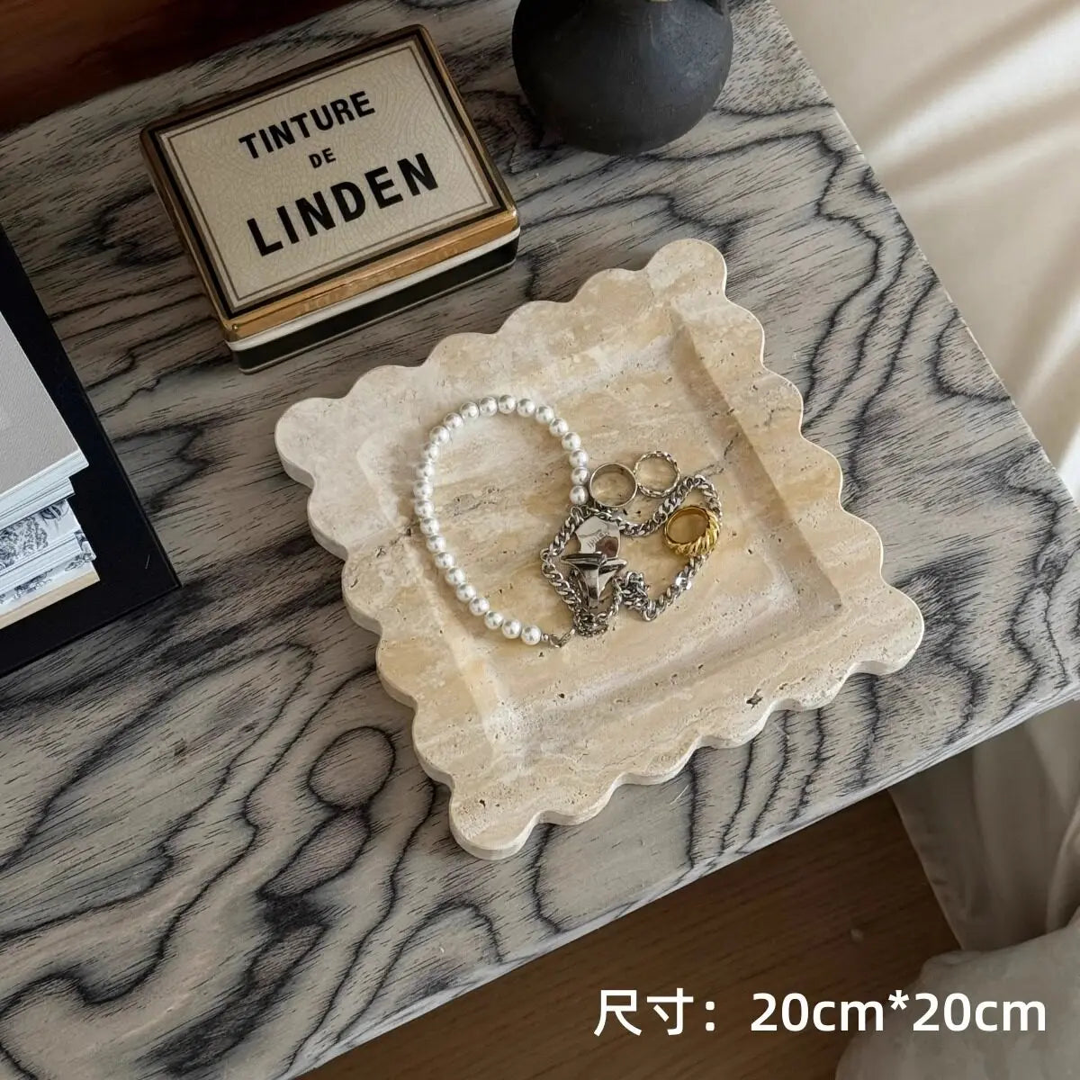 Yellow Travertine Jewellery Tray