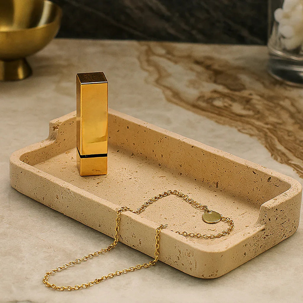 Travertine Catchall Tray