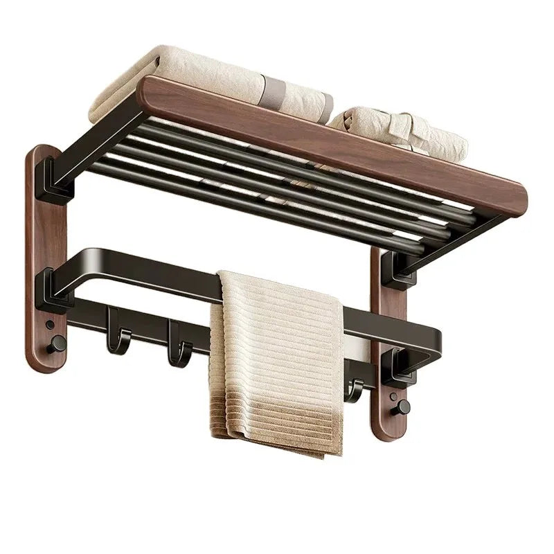 Walnut Folding Towel Rack