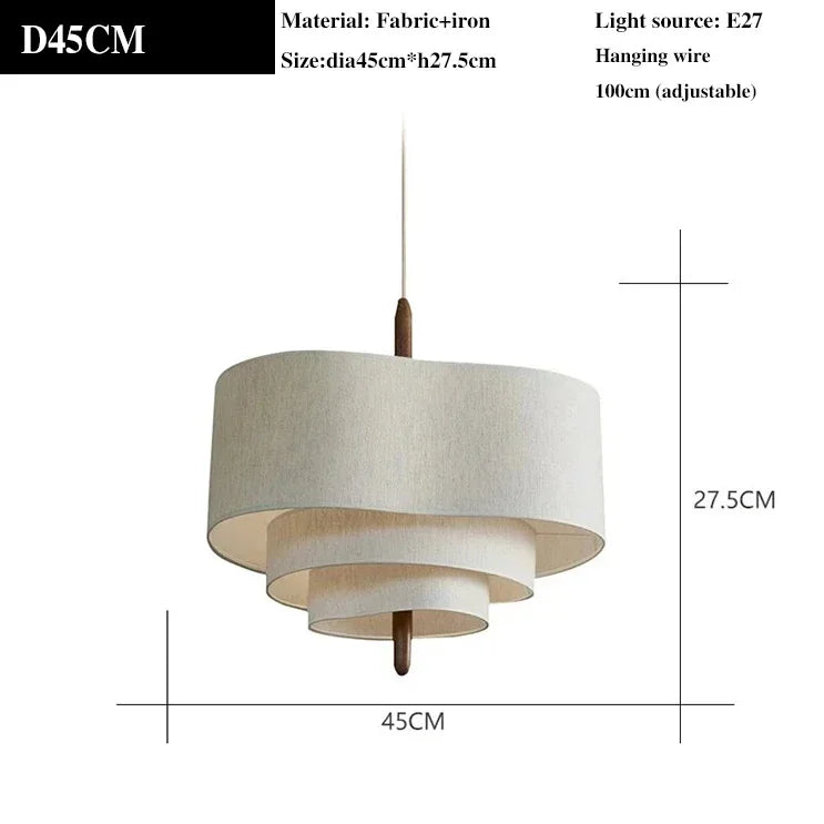 Japan Retro Fabric Chandelier Wabi