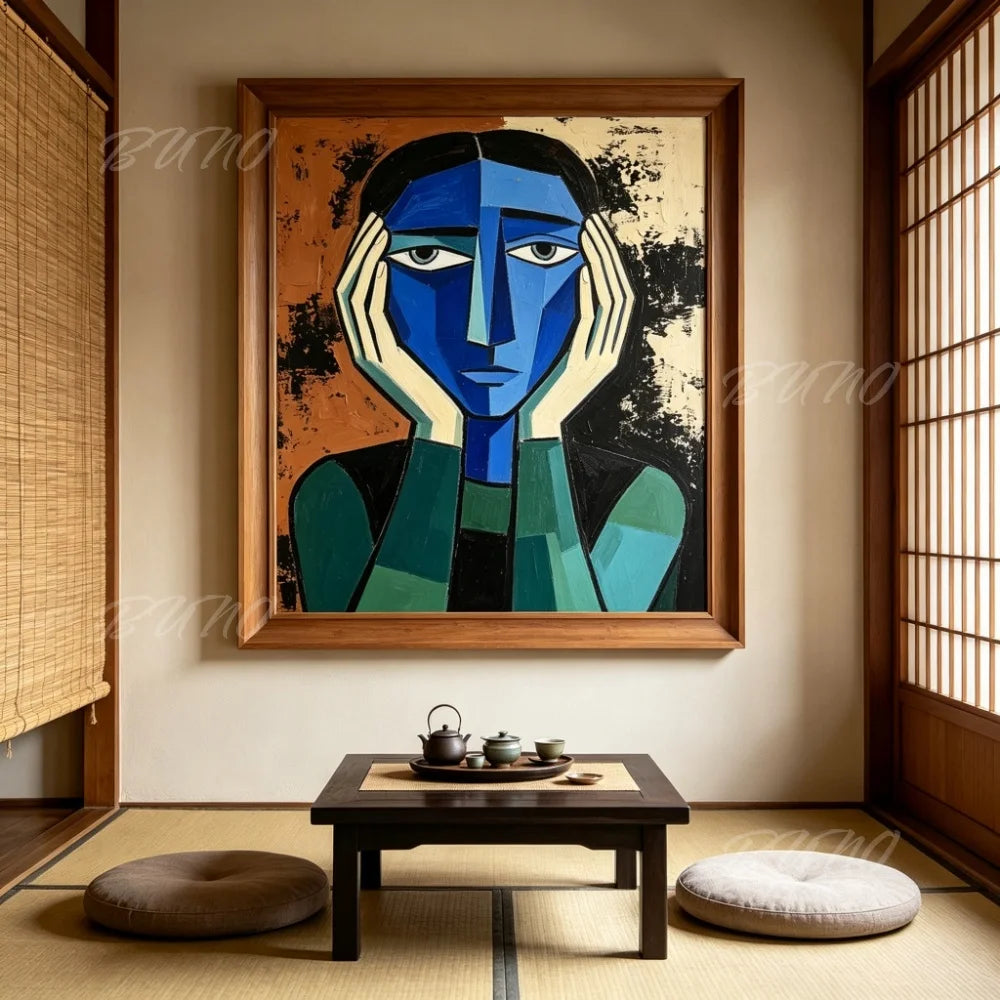 Cubist Face Portrait Art