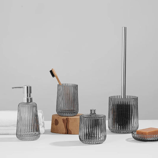Glass Bathroom Accessories Set