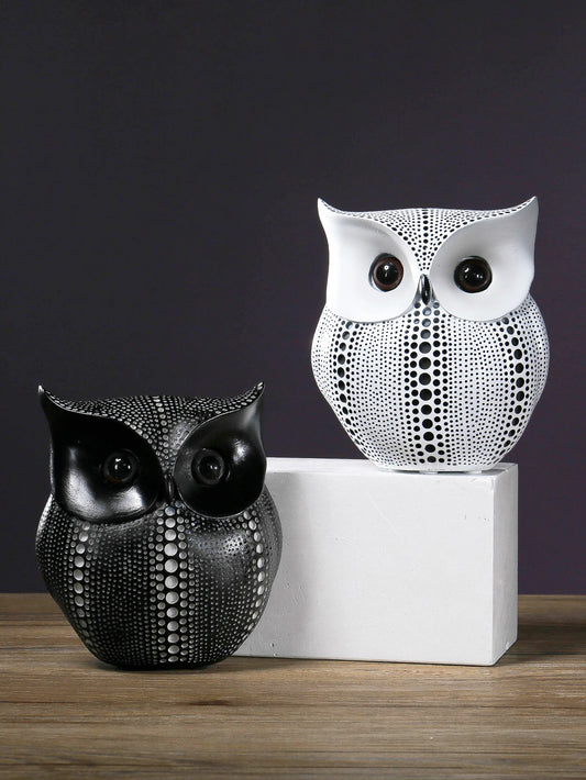 Owl Resin Statue Pair