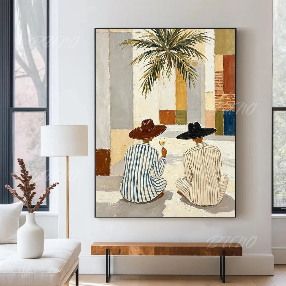 Mid-Century Tropical Palm Art