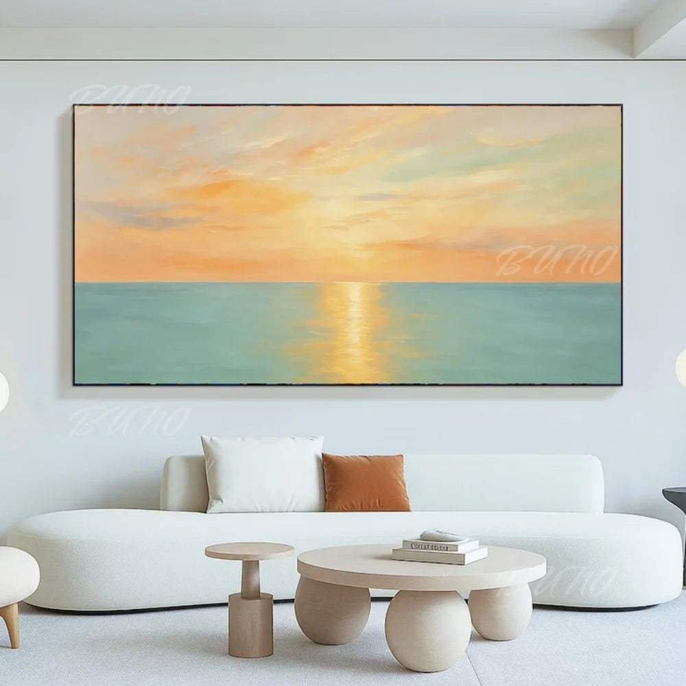 Textured Sunset Seascape Art