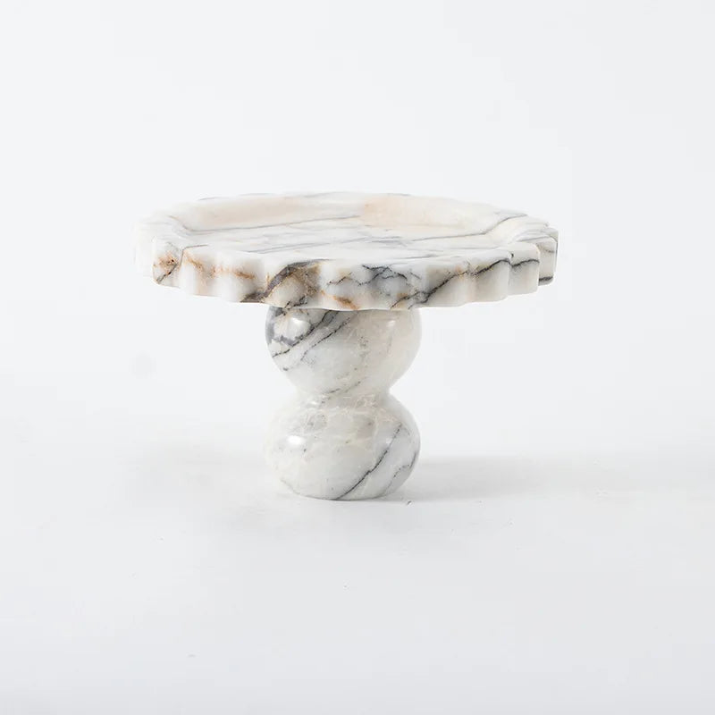 Wavy Edge Marble Cake Stand