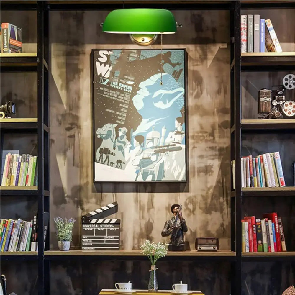 Green Banker's Wall Lamp