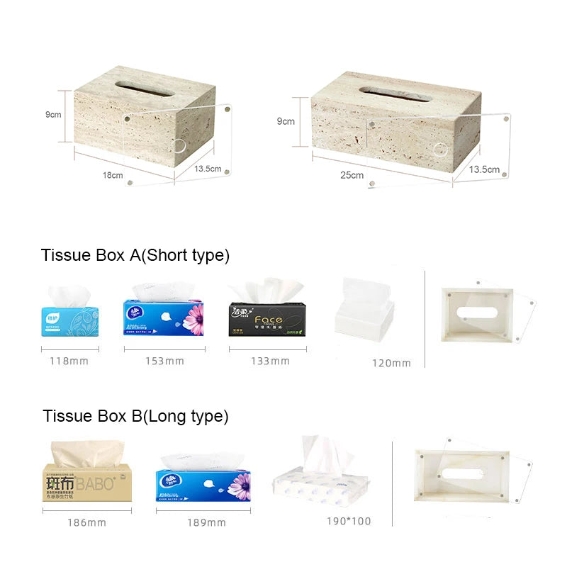 Natural Marble Tissue Box Decorative