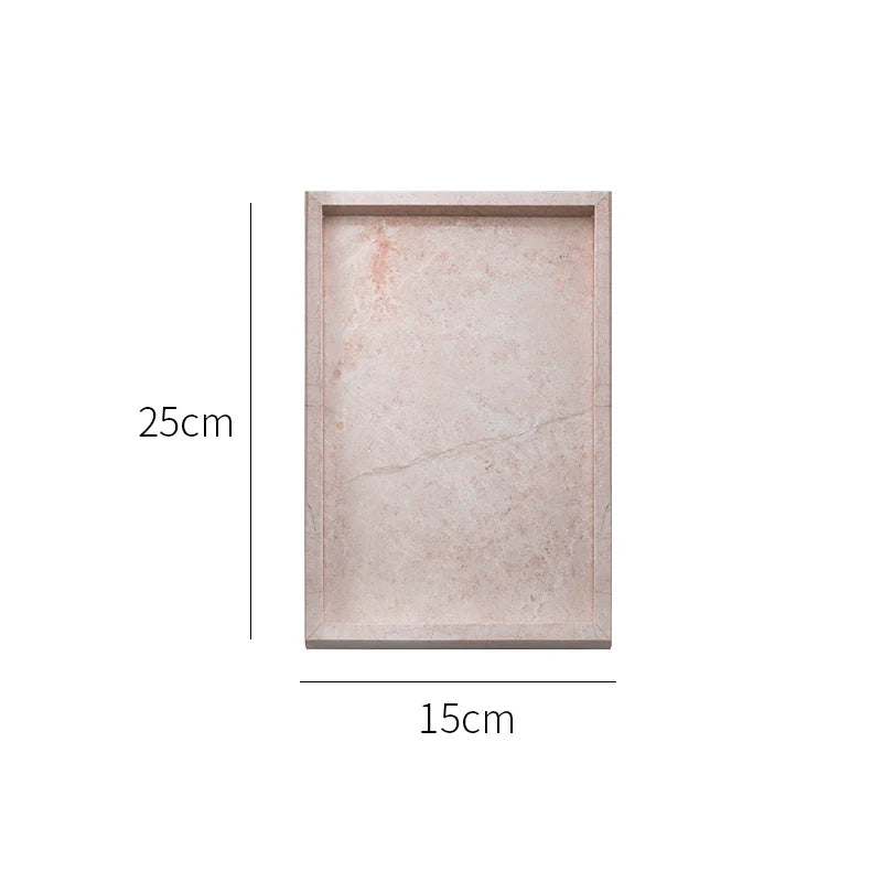Pink Natural Marble Storage Tray