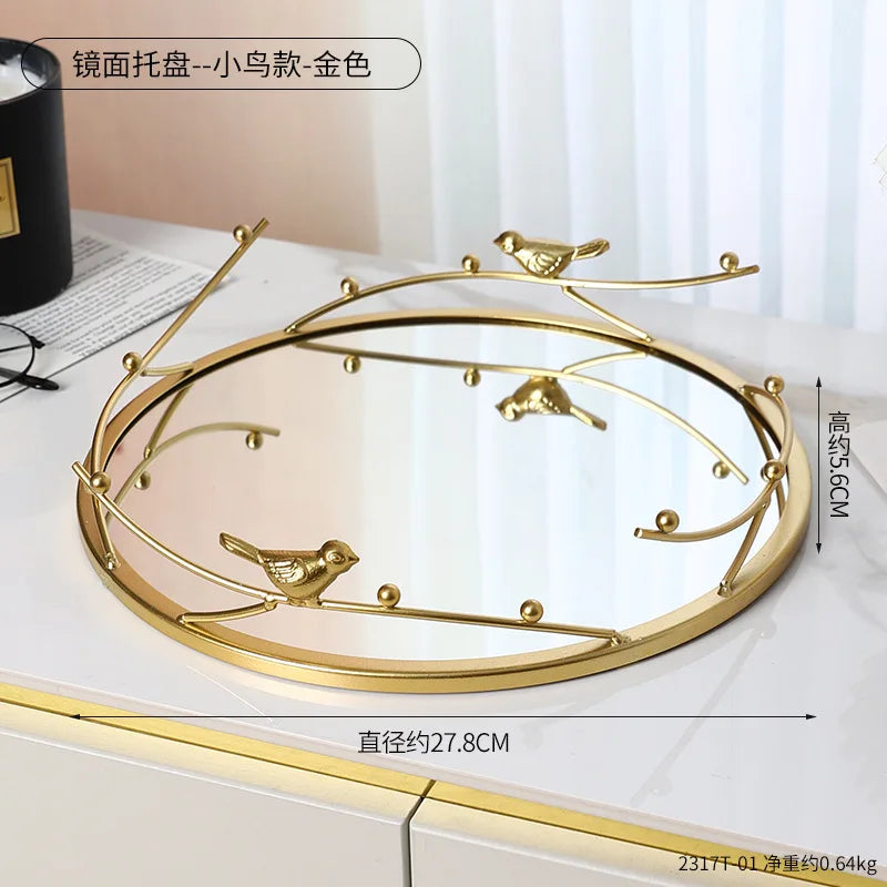 Mirrored Gold Storage Tray