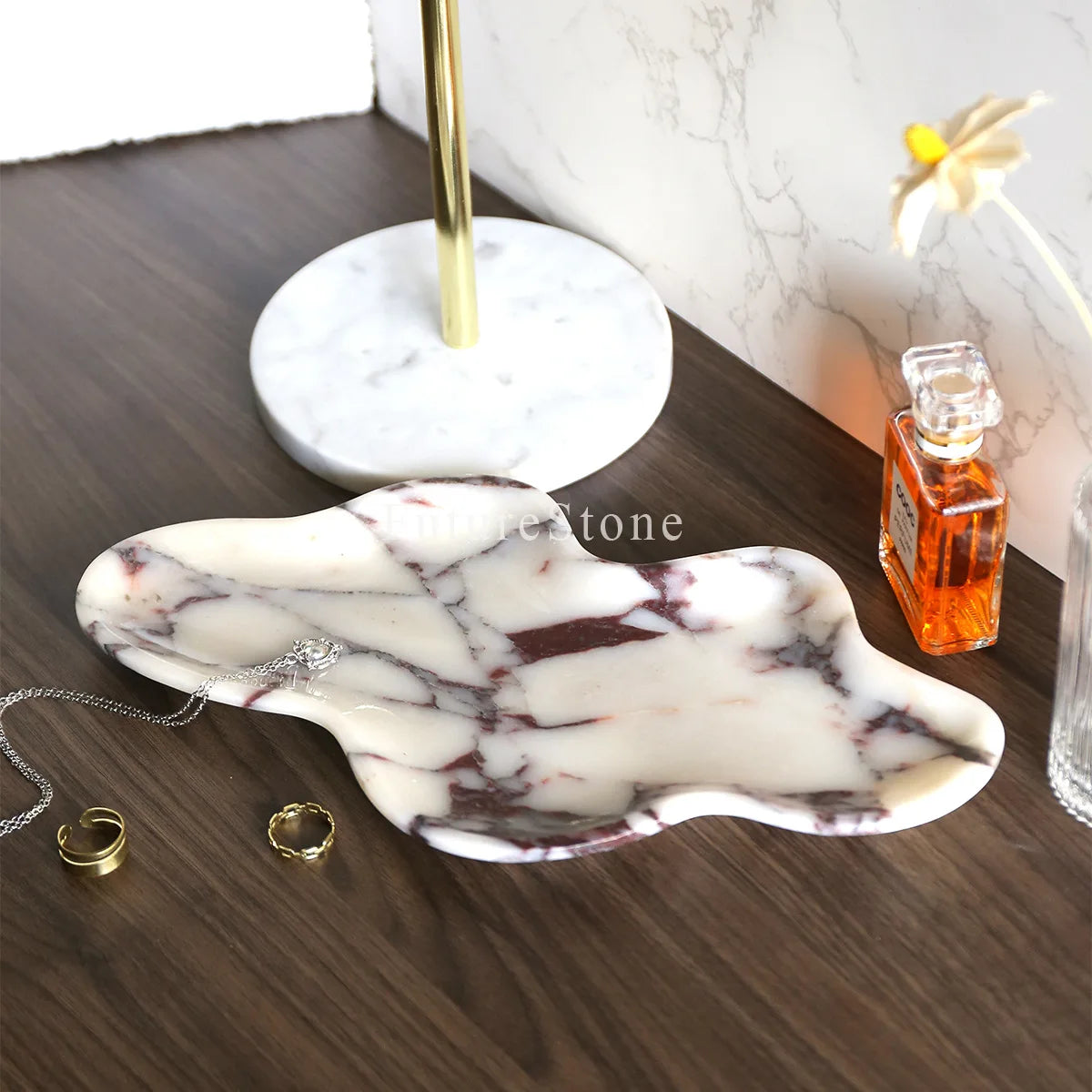 Purple Marble Jewellery Tray