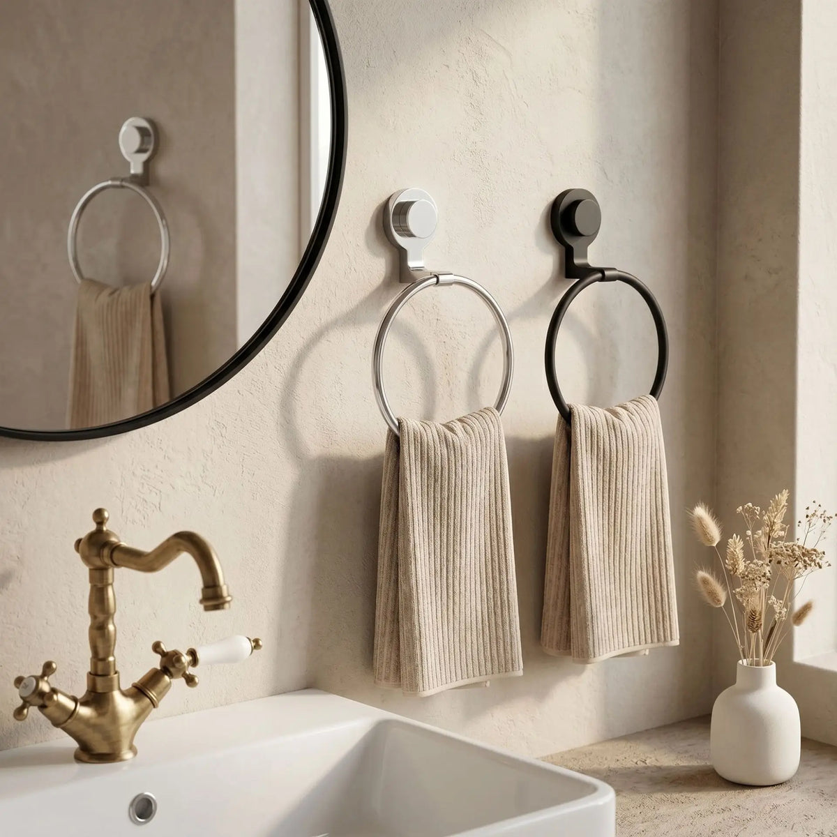 Punch-Free Towel Ring