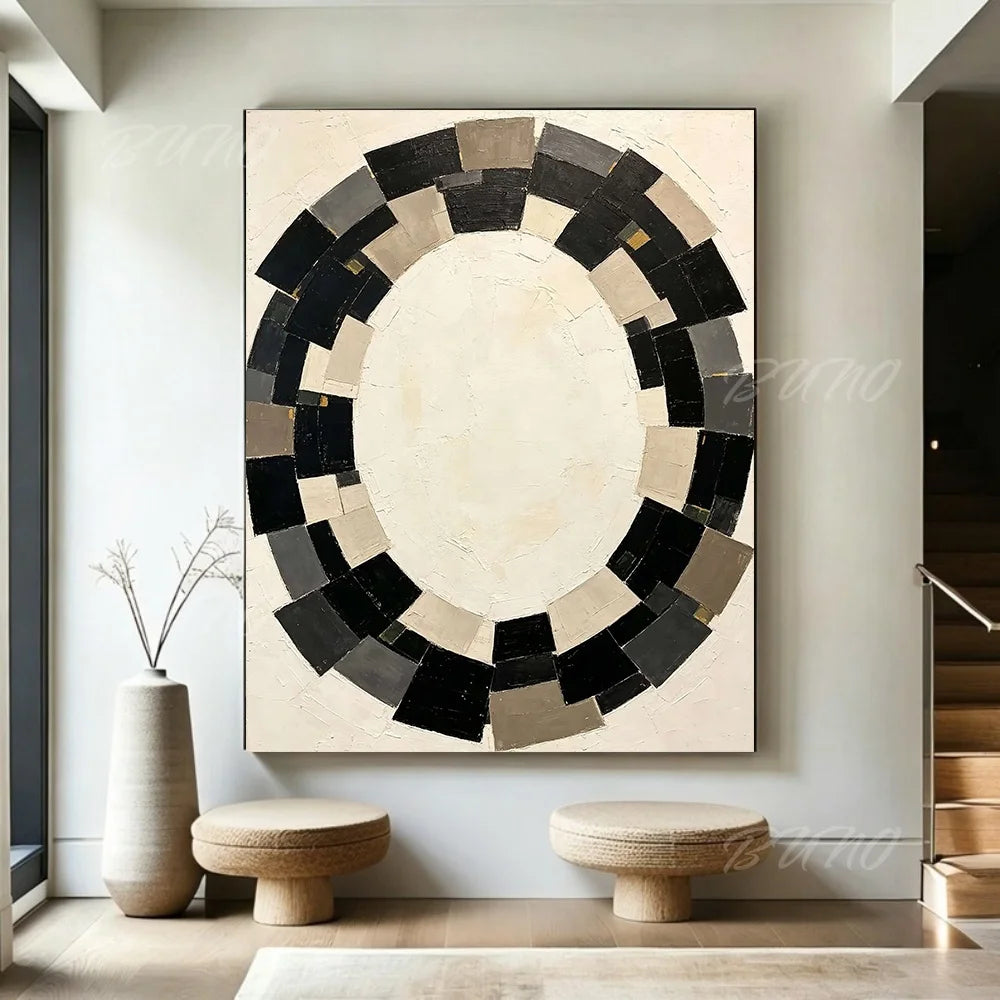 Black White Geometric Art