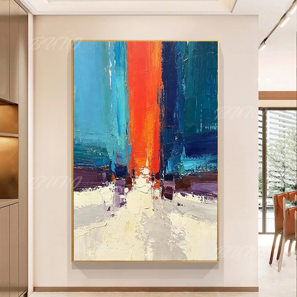 Vibrant Urban Impasto Art