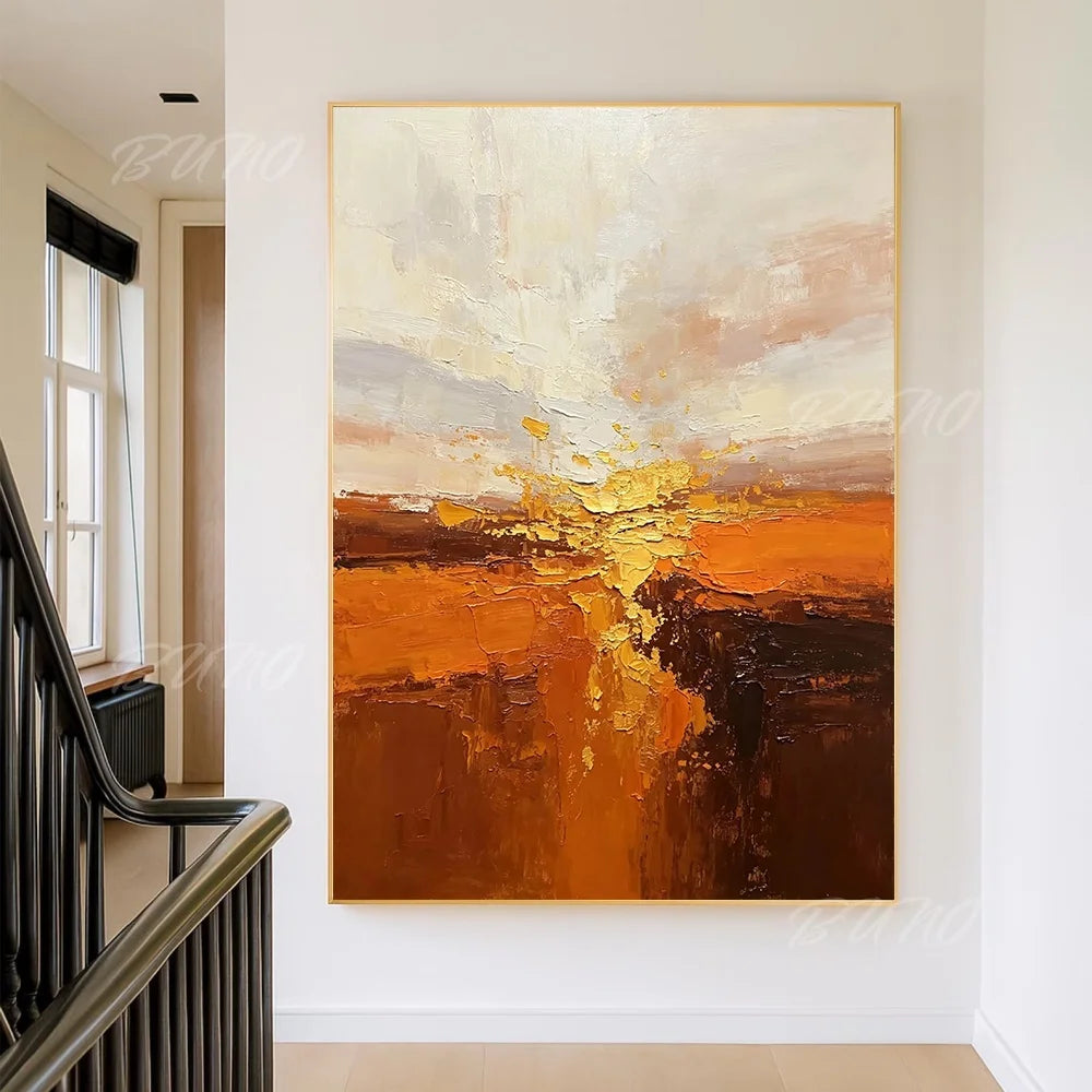 Warm Brown Minimalist Painting