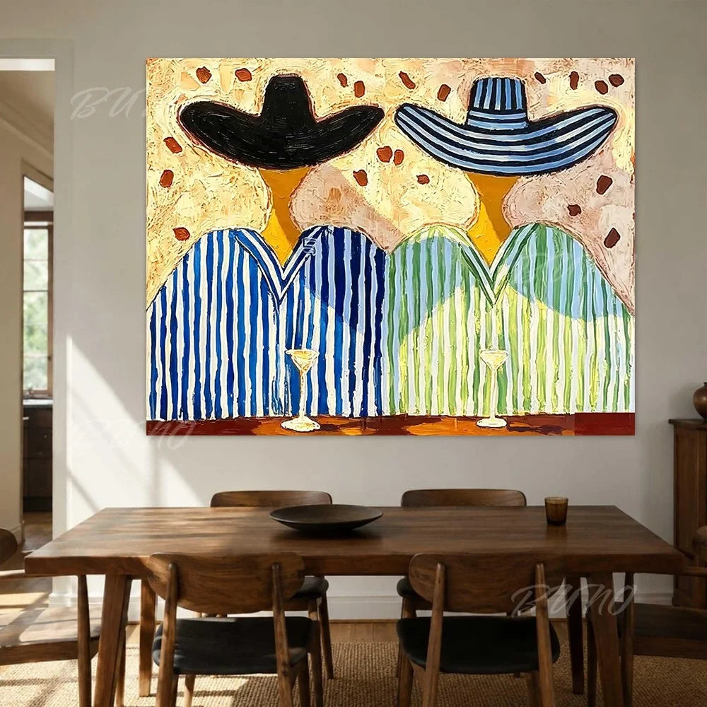 Mid-Century Textured Painting