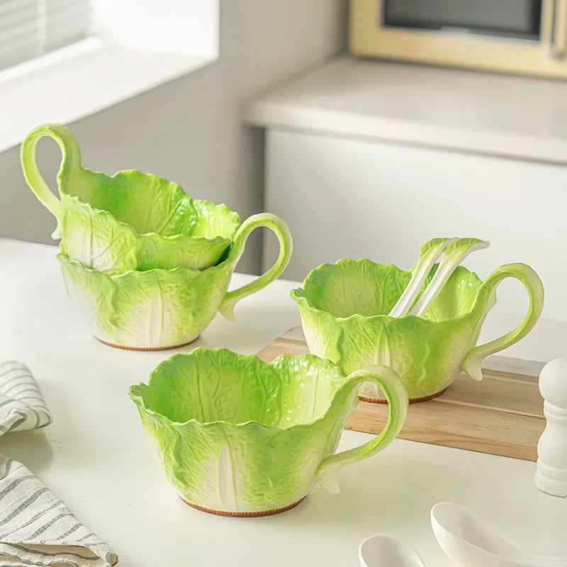 Ceramic Imitation Cabbage Instant Noodle Bowl