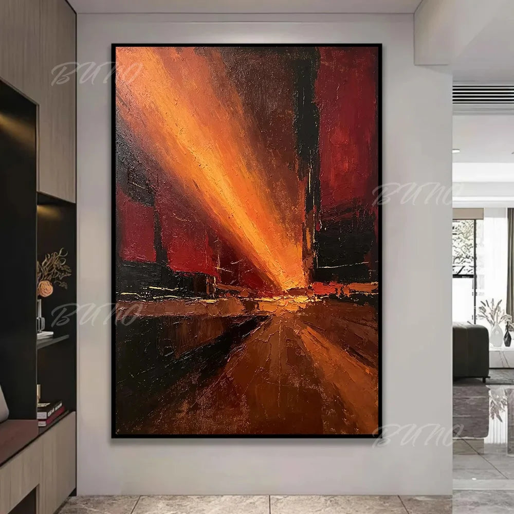 Large Red Impasto Painting