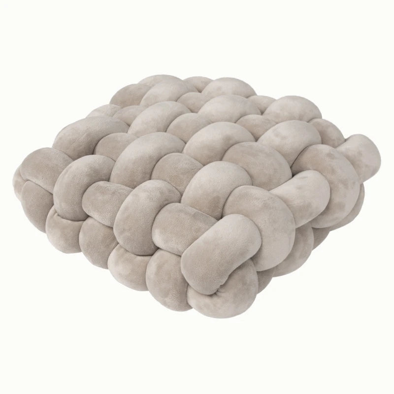 Green Knotted Plush Cushion