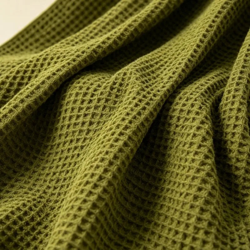 Green Waffle Bath Towel