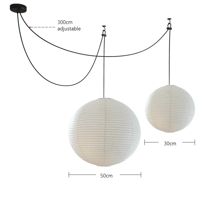 Japanese Noguchi Style Rice Paper Pendant