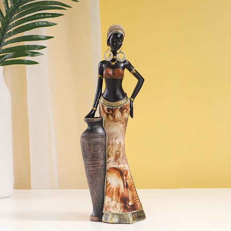 Retro African Style Resin Craft Figurines