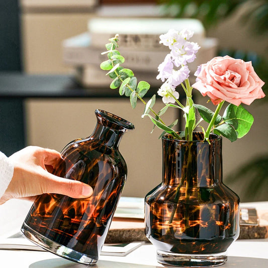 High-grade Leopard Vase Glass Flower