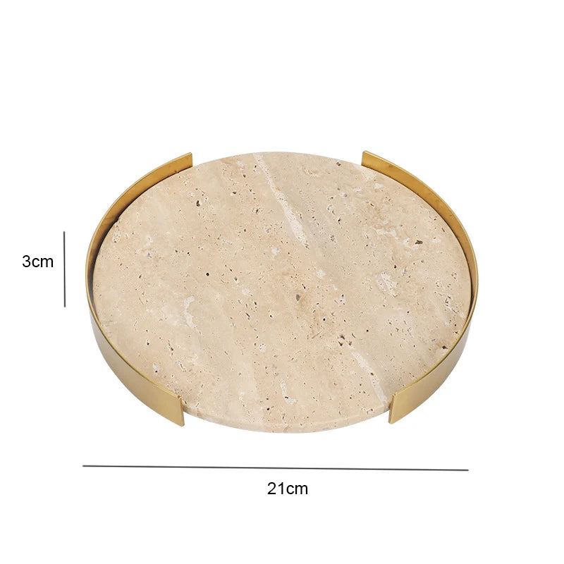 Beige Brown Travertine Marble Incense Burner