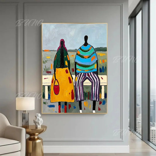 African Couple Oil Painting