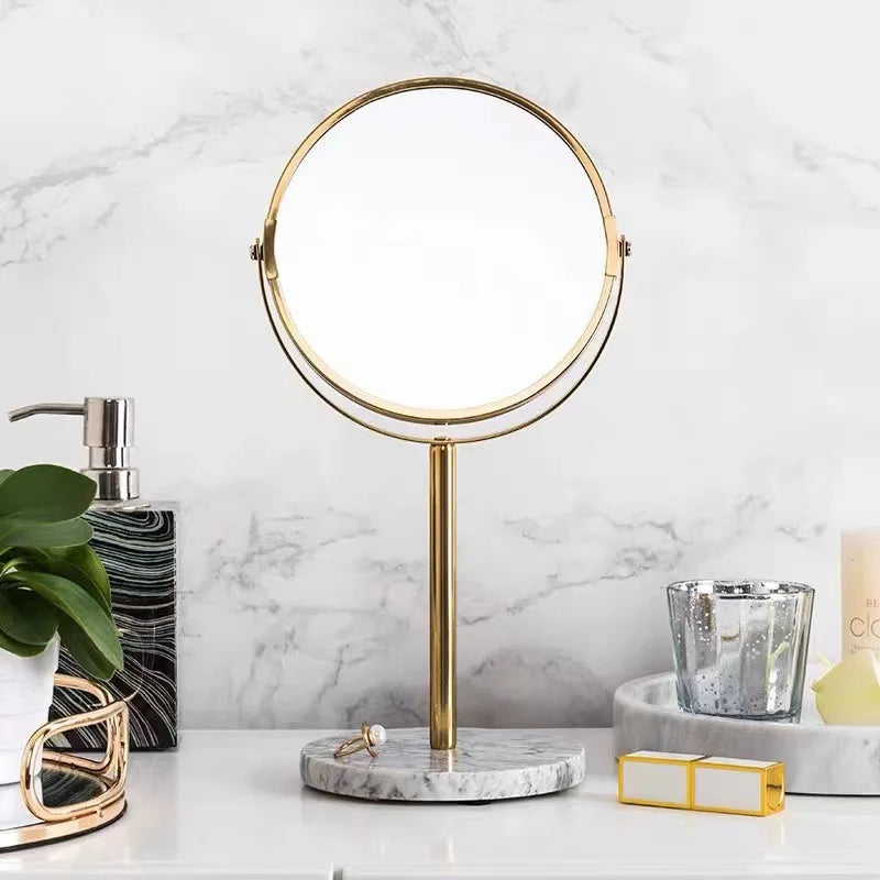 Natural Marble Rotating Makeup Vanity