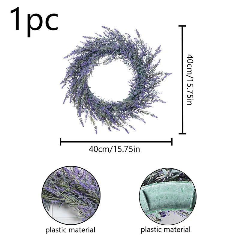 Artificial Lavender Wreath