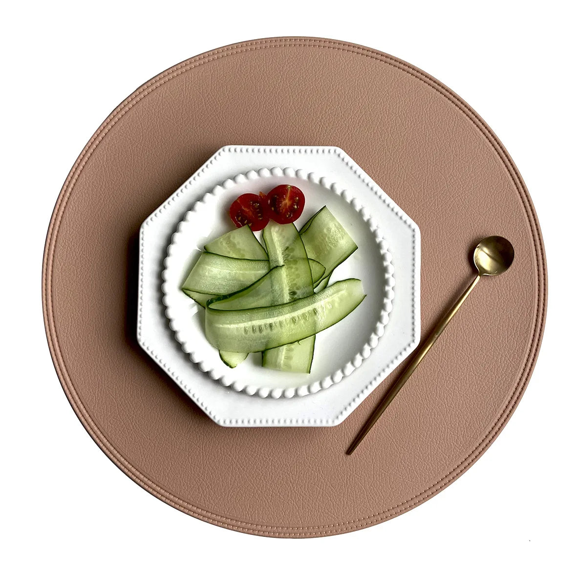 Round Leather Placemat Set