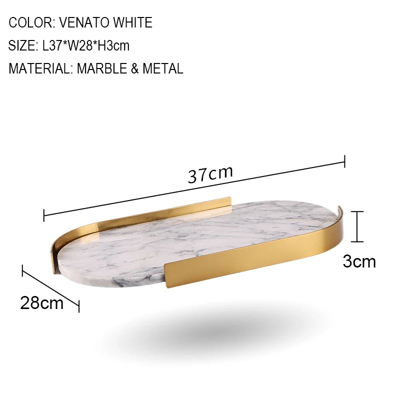 Scandinavian Decorative Natural Marble Tray