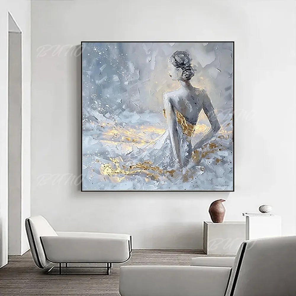 Gold Foil Canvas Painting