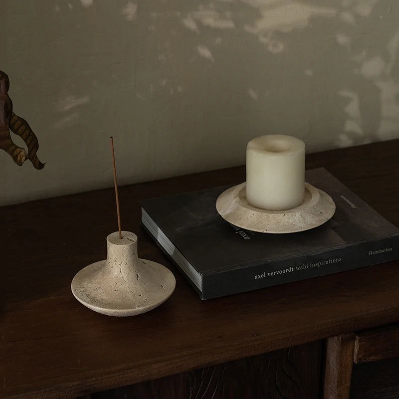 Vintage Travertine Stick Incense Holder