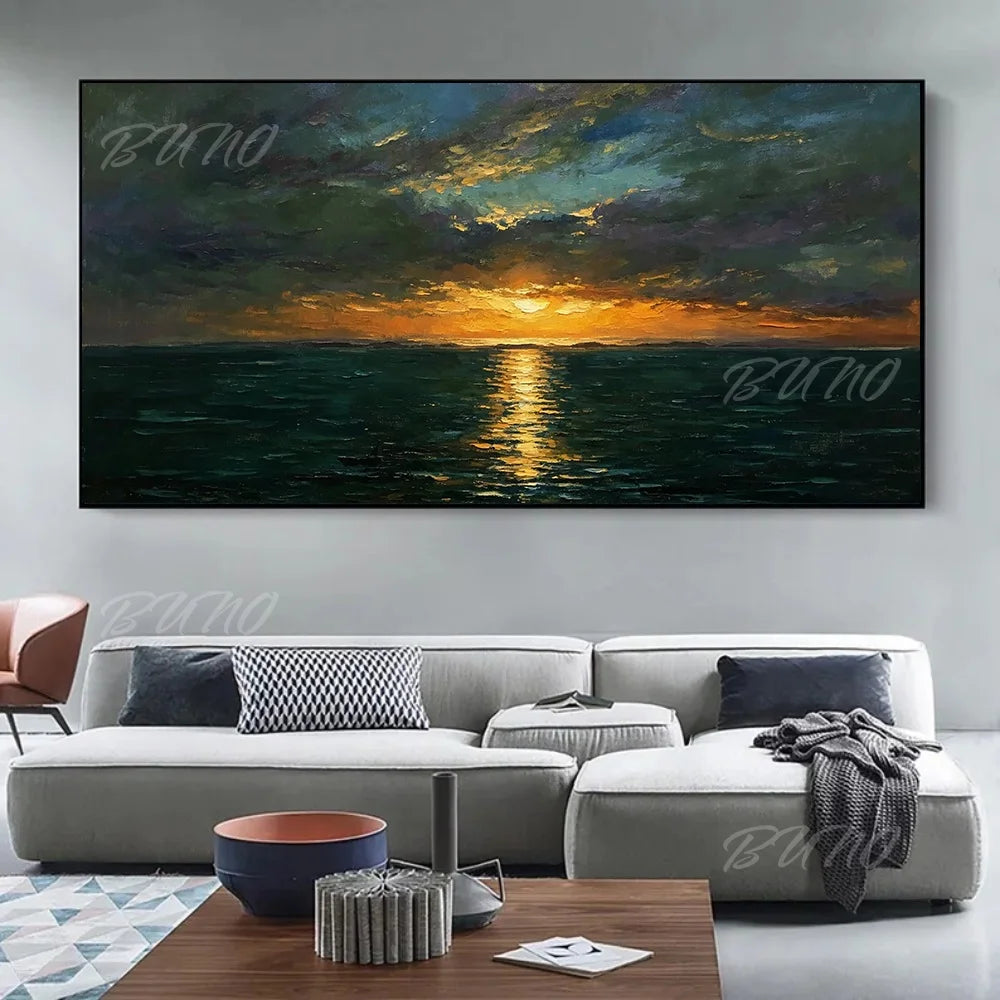Textured Sunset Seascape Art