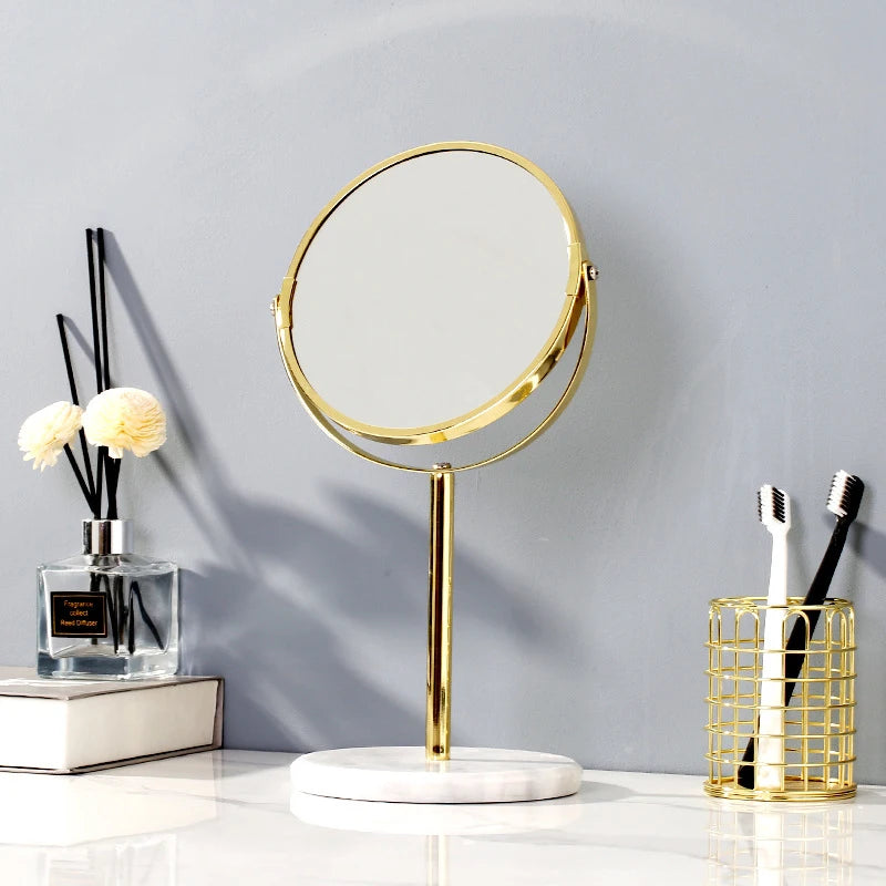 Natural Marble Rotating Makeup Vanity