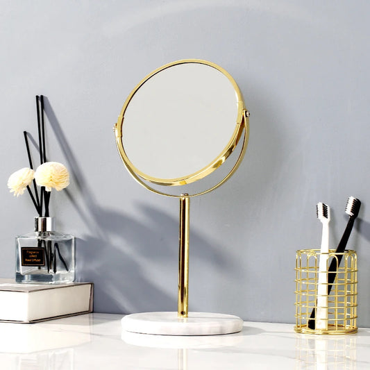 Natural Marble Rotating Makeup Vanity