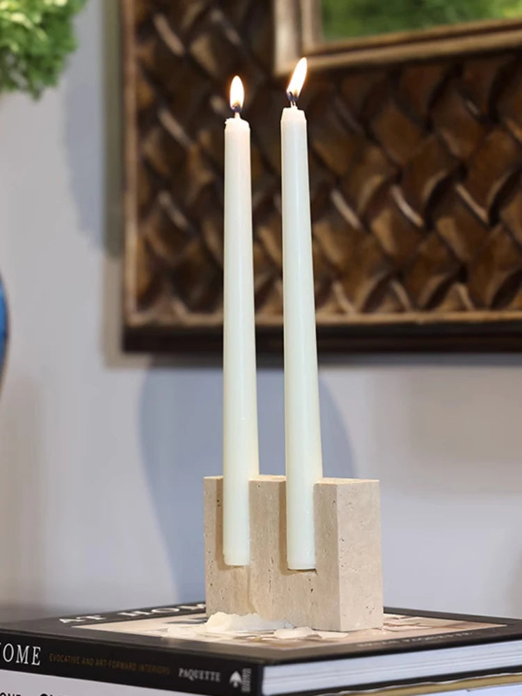 Holes Marble Candlestick Holder